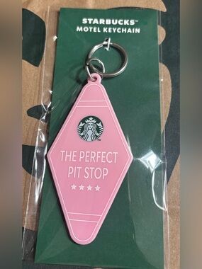 NWT Starbucks 2026 Pink Limited Edition Motel Keychain Roadtrip Perfect Pitstop